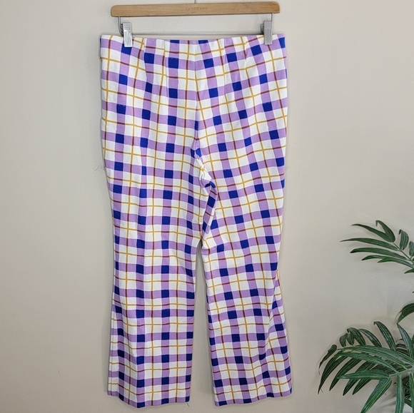 NWT Maeve by Anthropologie Susanna Cropped Flare Plaid Pants Size Medium Petite - Picture 4 of 7